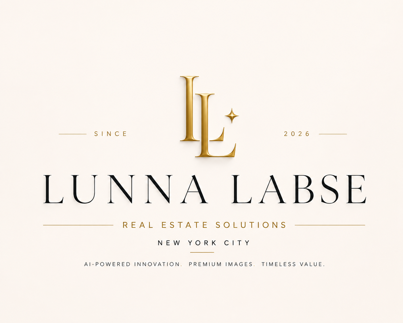 LUNNA LABSE Official 3D Gold Emblem on White